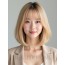 골든 블론드 턱선 스트레이트 단발+풀뱅
