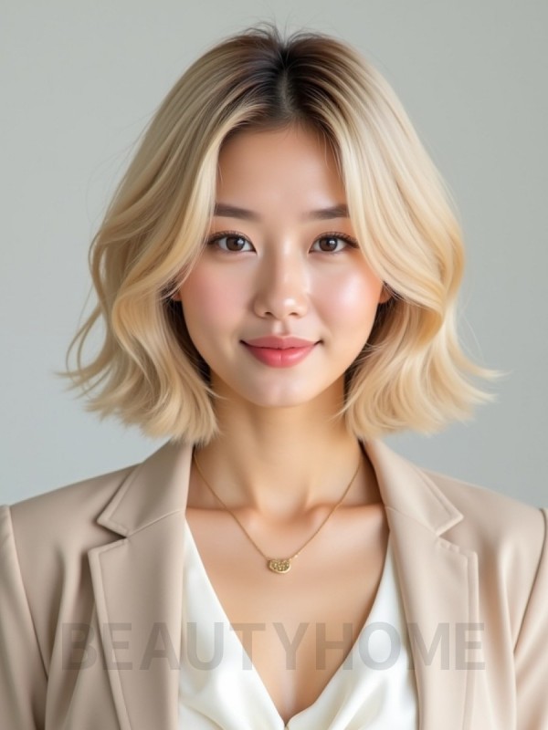 골든 블론드 에지 단발