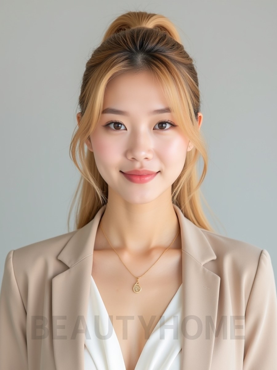 골든 블론드 하이 슬릭 포니