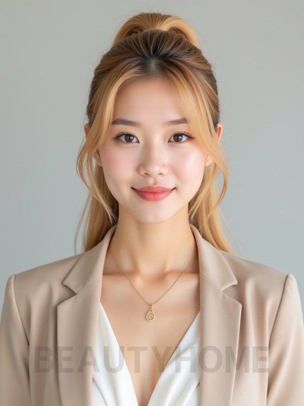 골든 블론드 하이 슬릭 포니