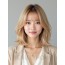 골든 블론드 턱선 인버티드 단발+풀뱅