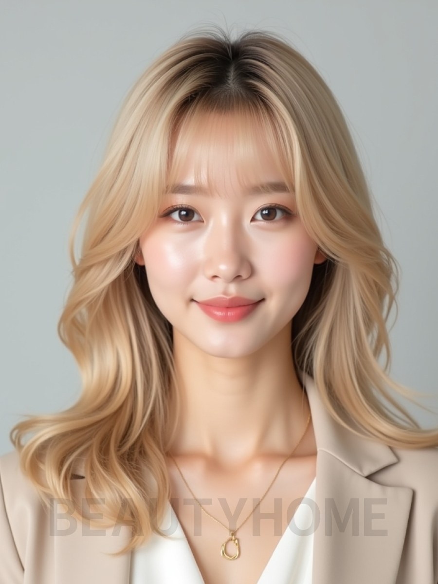 골든 블론드 그라데이션 레이어