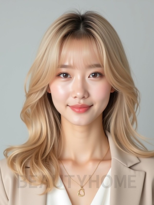 골든 블론드 그라데이션 레이어