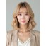 골든 블론드 귀밑 스트레이트 단발+커튼뱅