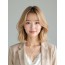 골든 블론드 귀밑 비대칭 단발+커튼뱅