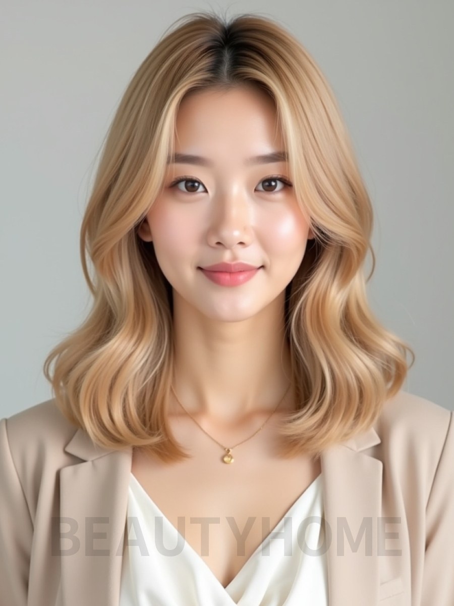 골든 블론드 롱단발