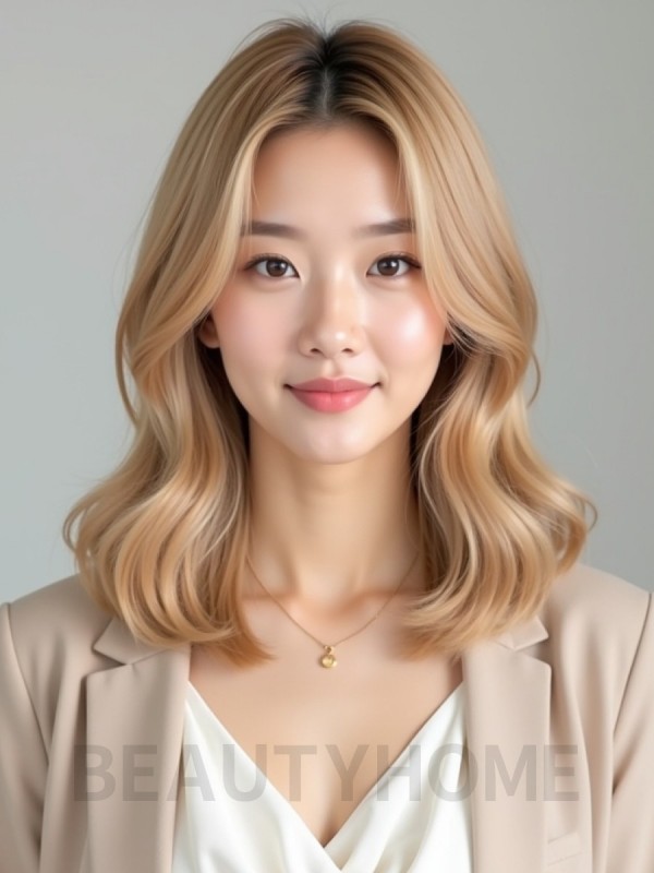 골든 블론드 롱단발