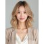 골든 블론드 턱선 컬 단발+사이드뱅