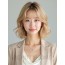 골든 블론드 귀밑 텍스처 단발+풀뱅