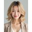 골든 블론드 귀밑 컬 단발+사이드뱅