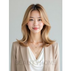 골든 블론드 어깨선 레이어드