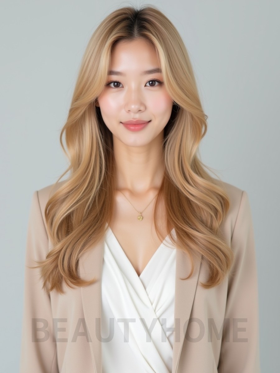 골든 블론드 V컷 레이어