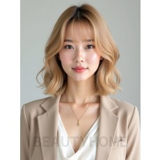 골든 블론드 숏 블런트뱅