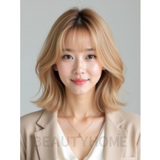 골든 블론드 그라데이션 단발