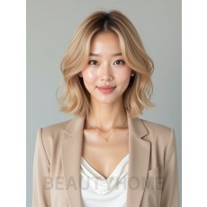 골든 블론드 숏 페이스 프레이밍