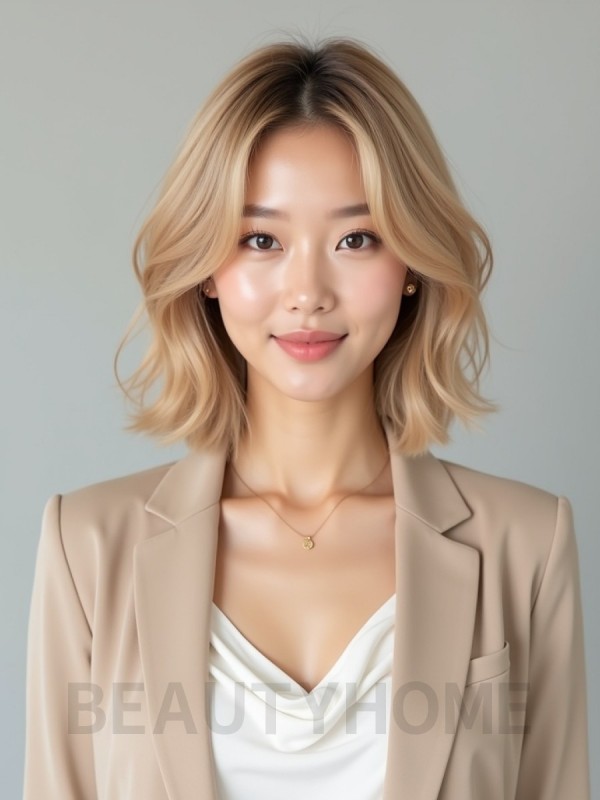 골든 블론드 숏 페이스 프레이밍
