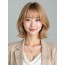 골든 블론드 턱선 스택 단발+뱅