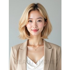 골든 블론드 숏 bowl 컷
