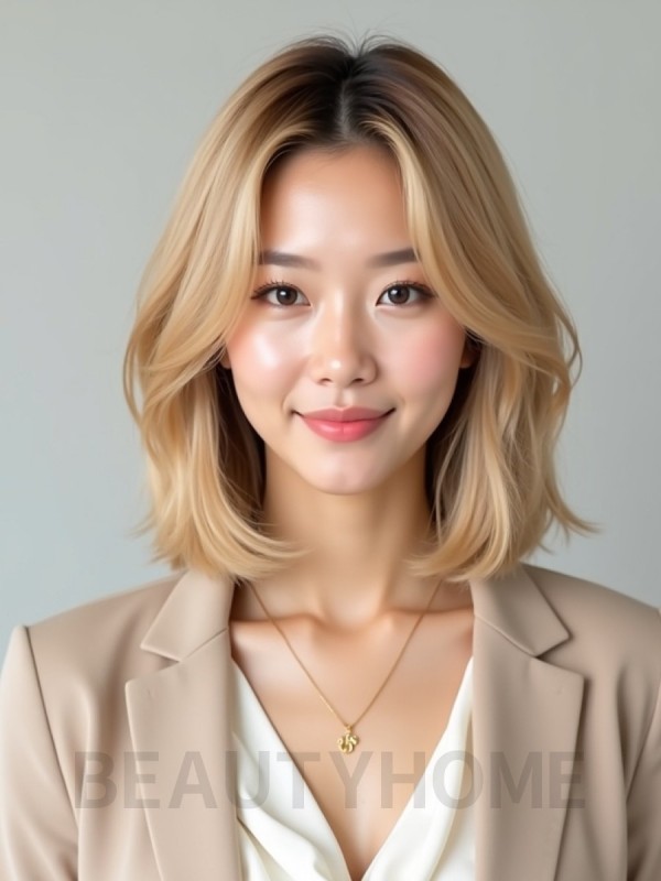 골든 블론드 프렌치 단발