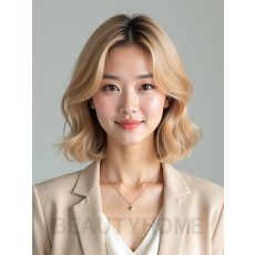 골든 블론드 숏 볼륨 레이어