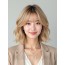 골든 블론드 귀밑 인버티드 단발+시스루뱅