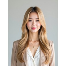 골든 블론드 긴 생머리