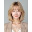 골든 블론드 턱선 인버티드 단발+커튼뱅