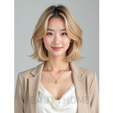 골든 블론드 숏 샤기