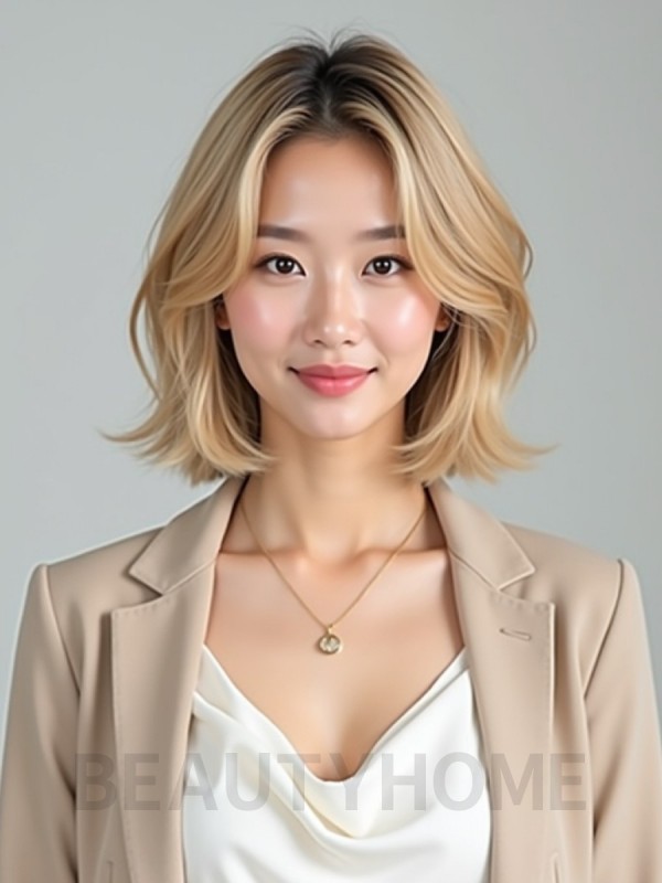 골든 블론드 숏 샤기