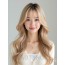 골든 블론드 긴 웨이브+시스루뱅