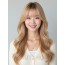 골든 블론드 긴 컬+사이드뱅