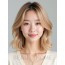 골든 블론드 쇄골 비대칭 단발