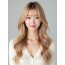 골든 블론드 긴 컬+시스루뱅
