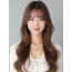 그레ige 브라운 긴 생머리+풀뱅
