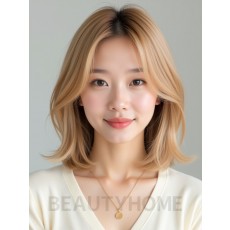 골든 블론드 턱밑 스택 단발
