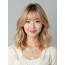 골든 블론드 어깨 웨이브+사이드뱅