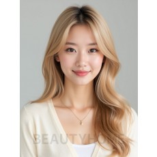 골든 블론드 긴 레이어+센터