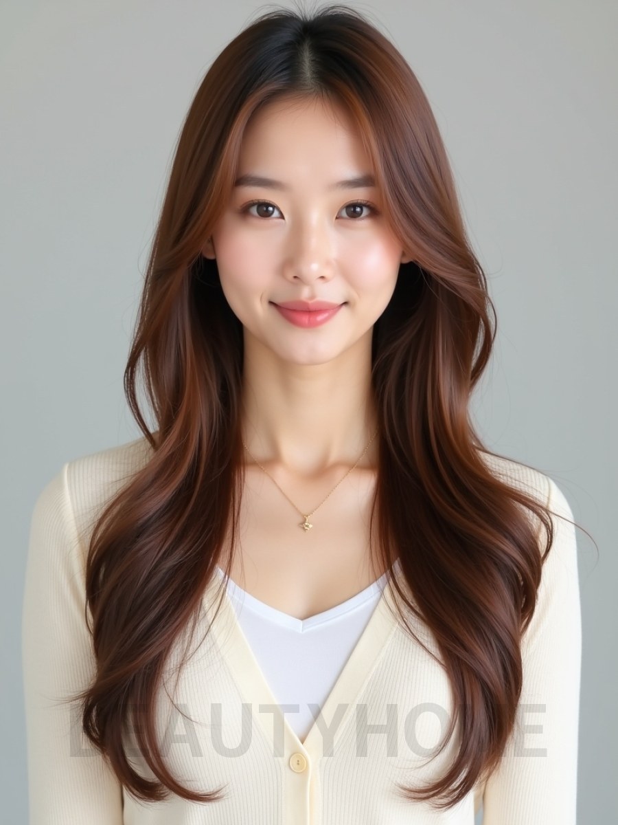 카라멜 브라운 긴 생머리+센터