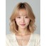 골든 블론드 쇄골 스택 단발+커튼뱅