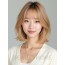 골든 블론드 어깨 텍스처 단발+뱅
