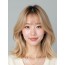골든 블론드 쇄골 레이어드 단발+시스루뱅