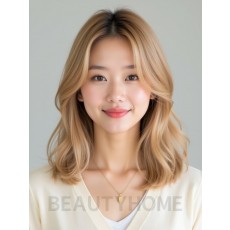 골든 블론드 어깨 레이어+센터