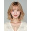 골든 블론드 어깨 블런트 단발+시스루뱅