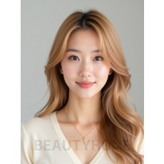 골든 블론드 긴 레이어+사이드