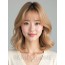 골든 블론드 어깨 웨이브+시스루뱅