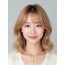 골든 블론드 어깨 텍스처 단발+커튼뱅