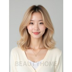 골든 블론드 턱밑 텍스처 단발