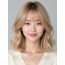 골든 블론드 어깨 레이어+시스루뱅