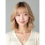 골든 블론드 쇄골 블런트 단발+뱅