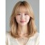 골든 블론드 어깨 생머리+사이드